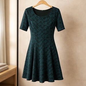 Danny & Nicole Teal Floral Midi Dress